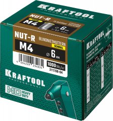 Стальные резьбовые заклепки с насечками KRAFTOOL Nut-R уменьшенный бортик, М4, 1000 шт. 311708-04