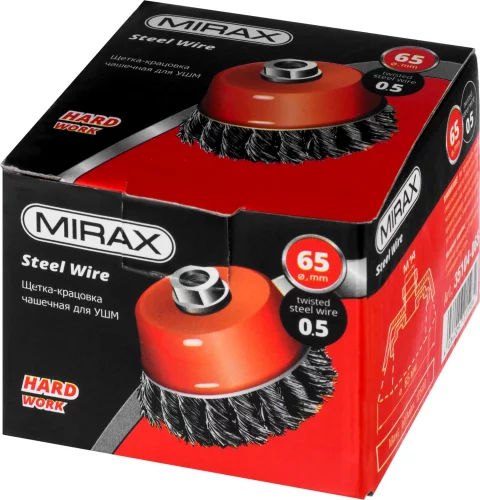 Щетка-крацовка чашечная для УШМ (65 мм, М14) MIRAX 35104-065