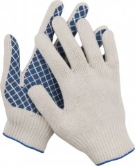 Трикотажные перчатки с обливной ладонью DEXX, 7 класс, х/б, 114001
