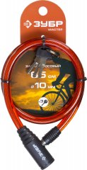 Тросовый замок ЗУБР Мастер 3 ключа в комплекте длина троса 650 мм d 10 мм 37263-65