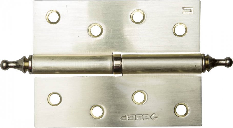 Дверная разъемная петля ЗУБР Эксперт 1 подшипник цвет матовая латунь SB правая с крепежом 100x75x2.5 мм 2 шт. 37605-100-3R