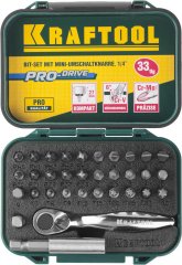 Набор бит с мини трещоткой 1/4" KRAFTOOL EXPERT 33 предмета 26157-H33