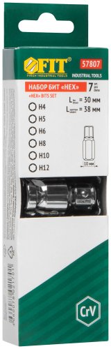 Набор бит 6-гранных 7 шт. CrV FIT 57807