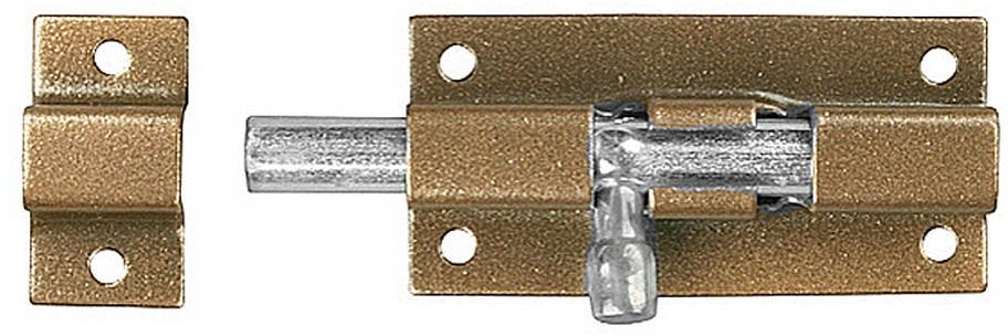 Задвижка накладная для окон и мебели "ШП-40 КМЦ", цвет коричневый металлик/цинк, 40мм 37753-40