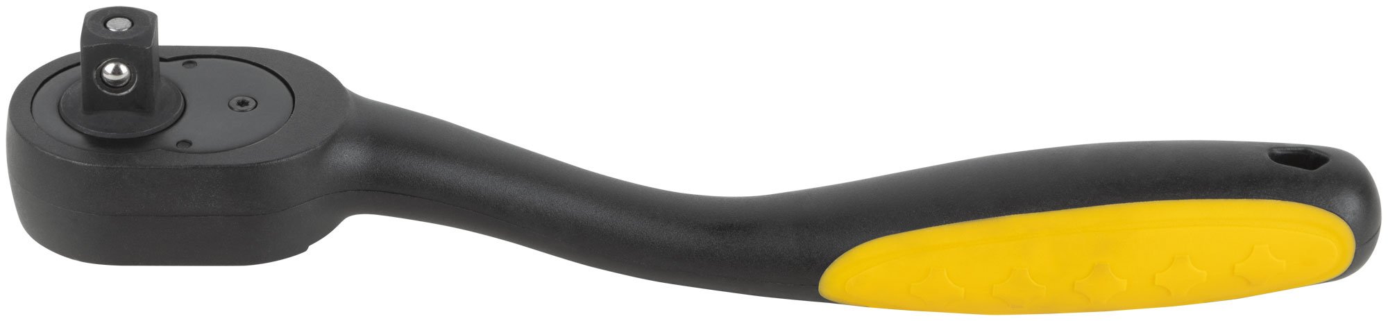 Вороток (трещотка), механизм CrMo сталь, черно-желтая прорезиненная ручка, Профи 1/2", 72 зубца