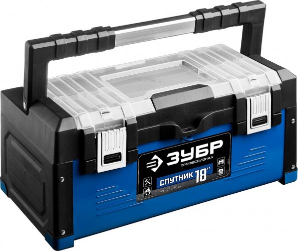 Металлический ящик для инструмента ЗУБР "СПУТНИК-18" Профессионал 38153-18