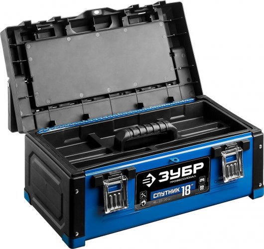 Металлический ящик для инструмента ЗУБР "СПУТНИК-18" Профессионал 38153-18