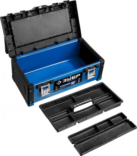 Металлический ящик для инструмента ЗУБР "СПУТНИК-18" Профессионал 38153-18