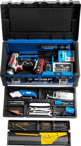 Металлический ящик для инструмента ЗУБР "СПУТНИК-18" Профессионал 38153-18