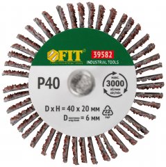 Диск лепестковый для дрели радиальный  40х20х6 мм   Р 40 FIT 39582
