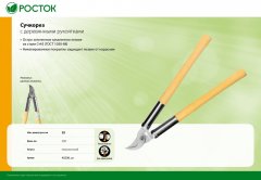 Плоскостной сучкорез с деревянными рукоятками РОСТОК 40206_z01
