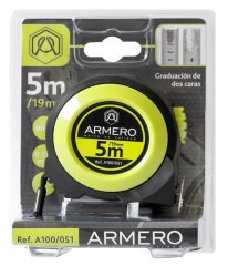 Рулетка с автоблокировкой, 5м/19мм, магнит, нейлон, ARMERO, ( A100/051 )