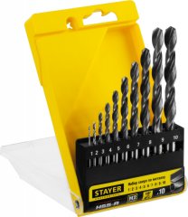 Набор сверл по металлу Professional (10 шт., 1-10 мм, HSS-R, сталь М2S6-5-2) STAYER 29602-H10_z01