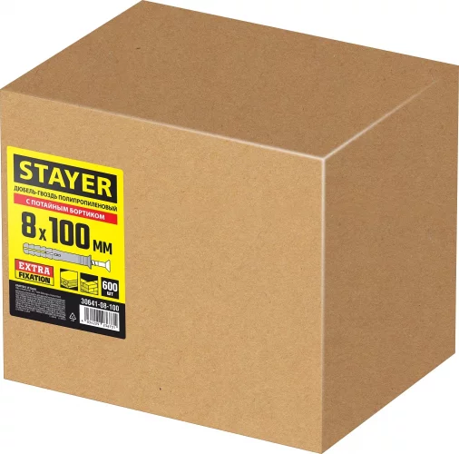 Полипропиленовый дюбель-гвоздь STAYER 8x100 мм, 600 шт. 30641-08-100