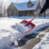 Лопата для уборки снега пластиковая, красная, 420 х 425 мм, без черенка, Россия, Сибртех 61617