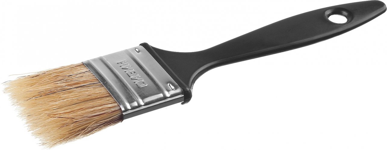 Кисть плоская пластиковая ручка, светлая смешанная щетина, 38мм СИБИН 01008-038