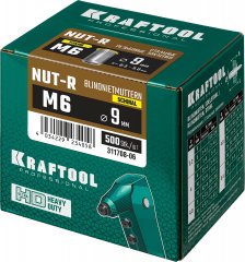 Стальные резьбовые заклепки с насечками KRAFTOOL Nut-R уменьшенный бортик, М6, 500 шт. 311708-06