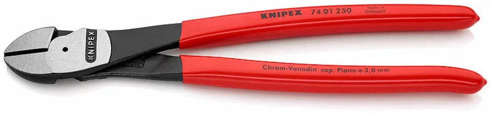 Кусачки боковые особой мощности фосфатированные, черного цвета 250 мм, KNIPEX, ( KN-7401250SB )