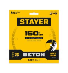 Диск алмазный отрезной CONCRETE Professional по бетону кирпичу плитке 150 мм STAYER 3660-150_z02