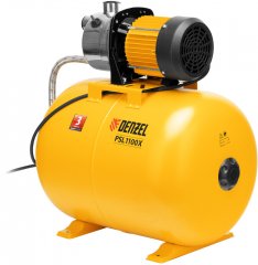 Насосная станция PSL1100X, 1100 Вт, 3600 л/ч, ресивер 50 л, подъем 45 м, нержавейка Denzel 97311