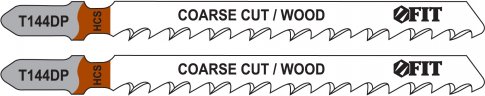 Полотна по дереву, HCS, разведенные, шлифованные зубья 100/74/4 мм (T144DP), 2 шт. FIT 40939