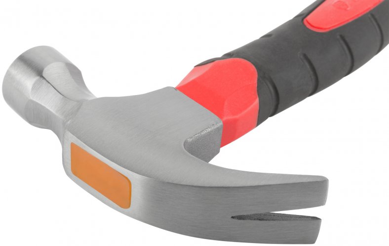 Молоток-гвоздодер укороченный, фиберглассовая обрезиненная ручка, 25 мм, 225 гр. КУРС 44765