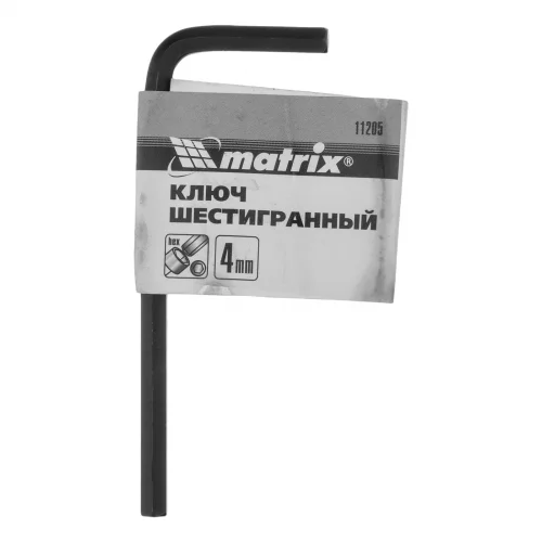 Ключ имбусовый HEX, 4 мм, CrV Matrix 11205