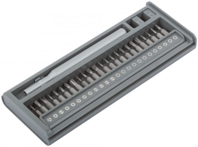 Отвертка с битами для точных работ, 24 CrV бит, пластиковый бокс FIT 56194