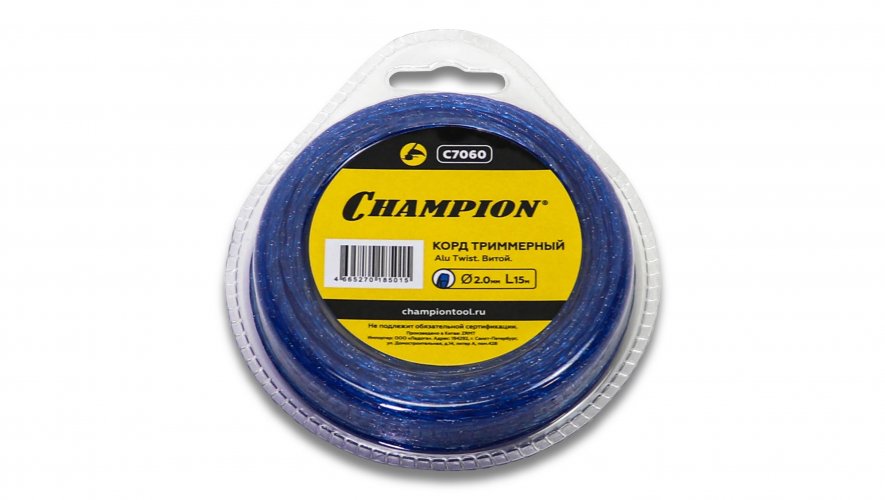Леска для триммера CHAMPION Alu Twist 2.0мм*15м (витой)