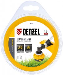 Леска для триммера, звезда 3 мм х 15 м, блистер Flex cord Denzel 96113