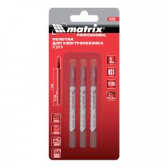 Полотна для электролобзика по металлу, 3 шт, T118G, 50 х 0.8 мм, HSS Matrix Professional 78206