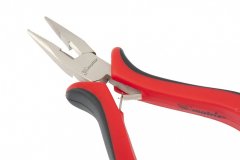 Длинногубцы прямые Mini, 130 мм, никелированные, авторазжим, двухкомпонентные рукоятки Matrix 17810