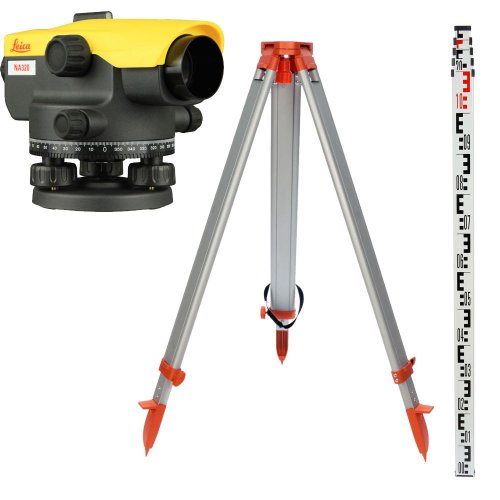 Комплект оптический нивелир Leica NA 320 с поверкой штатив рейка - 3 в 1