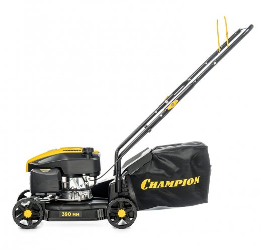Газонокосилка CHAMPION LM3923 (2,3кВт, пластик. дека, 390мм, 35л, 30-66мм 4рычага/3, 14,5кг 2в1)