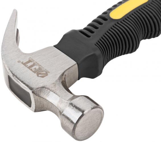 Молоток-гвоздодер укороченный, фиберглассовая обрезиненная ручка, 25 мм, 225 гр. FIT 44770