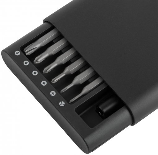 Отвертка с битами для точных работ, 24 бит сталь S2, алюминиевый кейс, FIT 56195