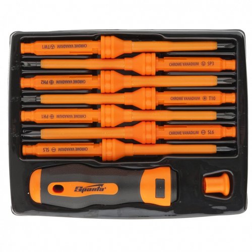 Набор отверток со сменными жалами, 9 пред, CrV Sparta ( 135436 )