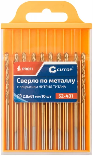 Сверло по металлу Profi с титановым покрытием, 2,8х61мм (10 шт)