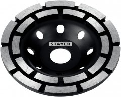 STAYER Double, d 125 мм, двухрядная алмазная шлифовальная чашка (33381-125)