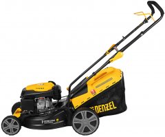 Газонокосилка бензиновая GLD-460, 146 куб.см, ширина 46 см, ручная, 7 уровней, травосборник 50 л Denzel 58802