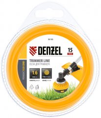 Леска для триммера, круглая 1.6 мм х 15 м, блистер Flex cord Denzel 96106