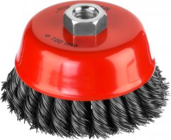 Щетка-крацовка чашечная для УШМ двухрядная (100 мм, М14) MIRAX 35104-100-2