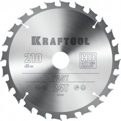 Диск пильный по дереву Fast 210x30 мм, 24Т KRAFTOOL 36950-210-30