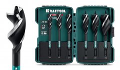 KRAFTOOL 3-Wave 6шт, набор, трехзаходные сверла по дереву с резьбовым центрующим острием (29513-H6)