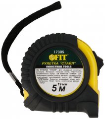 Рулетка прорезиненный корпус "Стайл" 5 м x 19 мм FIT 17305