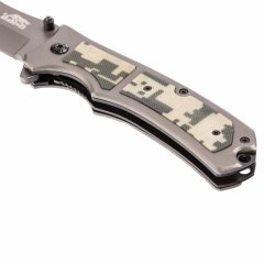 Нож туристический, складной, 210/85 мм, система Liner-Lock, с накладкой G10 на рукоятке Барс 79204