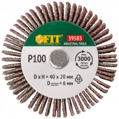 Диск лепестковый для дрели радиальный  40х20х6 мм  Р 100 FIT 39585
