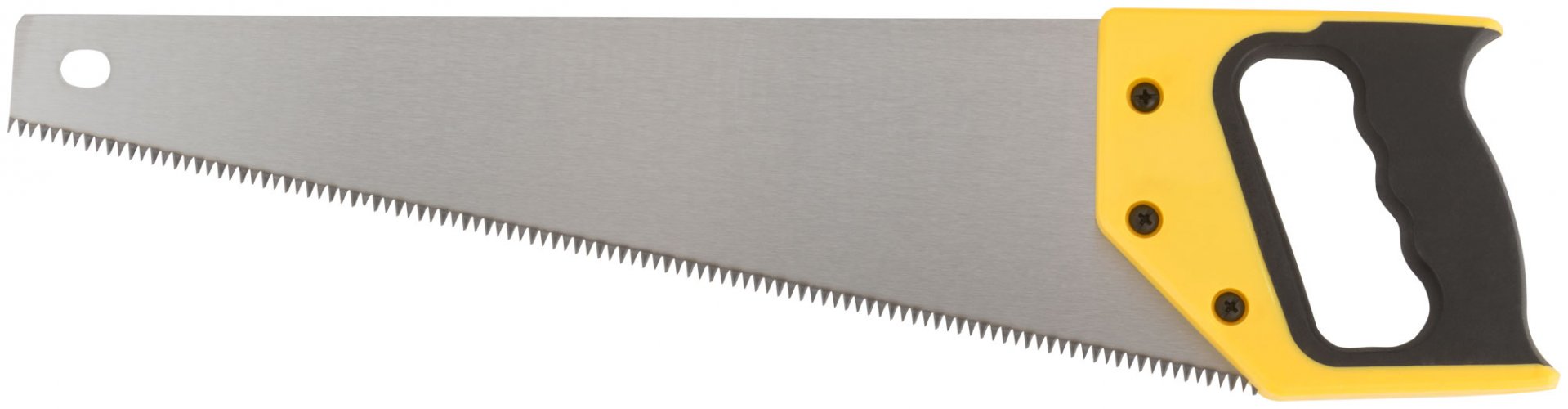 Ножовка по дереву, средний каленый зуб 7 ТPI, 3D заточка, пласт.прорезиненная ручка, 400 мм FIT 40440