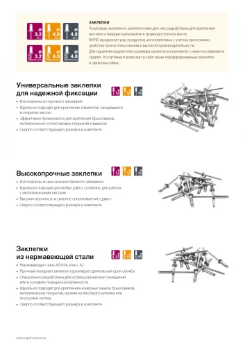 Заклепка из алюминия (50 шт; 4.8x25 мм) RAPID 5000392