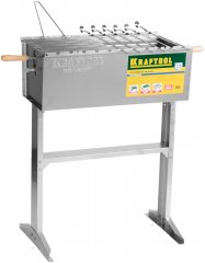 Стационарный мангал KRAFTOOL EXPERT 300x600x800 мм, 6 шампуров, 1 решетка 68320